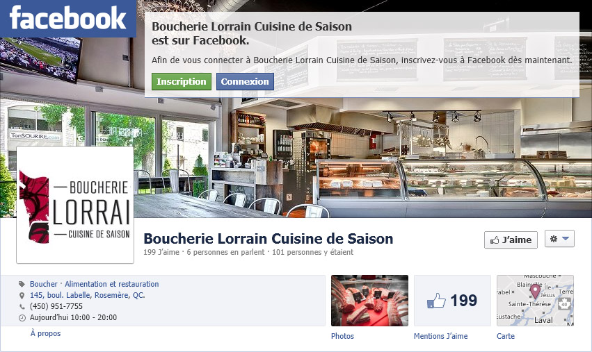 Boucherie Lorrain sur Facebook